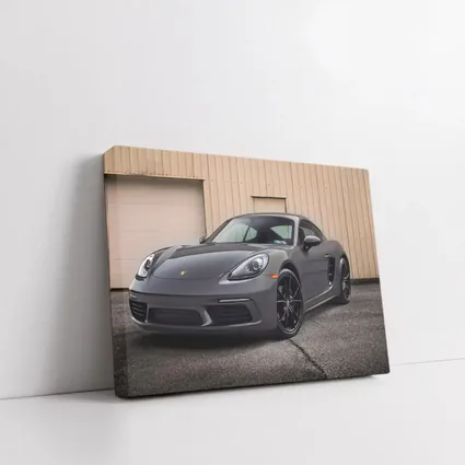 Porsche Cayman Gray Sports Car Garage