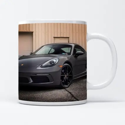 Porsche Cayman Gray Sports Car Garage