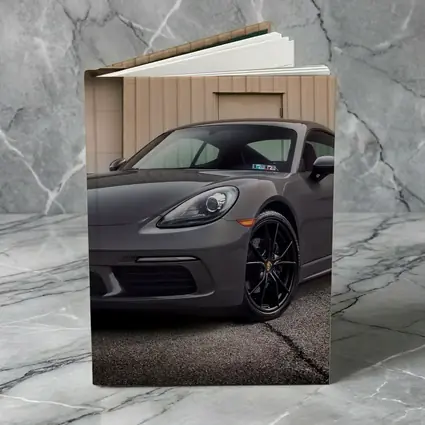 Porsche Cayman Gray Sports Car Garage