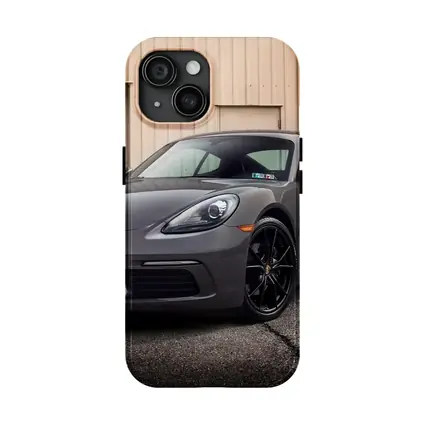 Porsche Cayman Gray Sports Car Garage