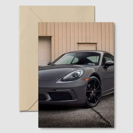 Porsche Cayman Gray Sports Car Garage