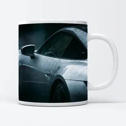 Porsche 911 Silver Rain Wet Dark