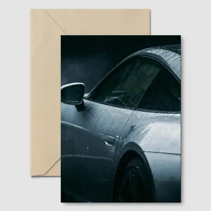 Porsche 911 Silver Rain Wet Dark