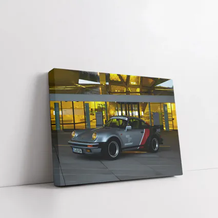 Porsche 911 Turbo Silver Classic Car Night