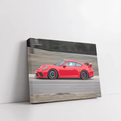 Red Porsche 911 GT3 On Track