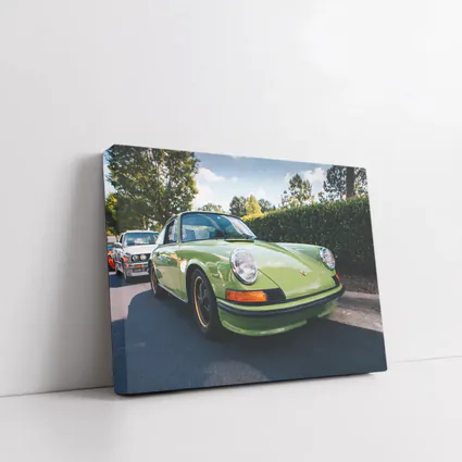 Porsche 911 Classic Green Car Parking Lot