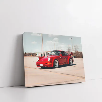 Red Porsche 911 Parked Open Lot