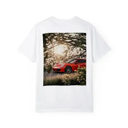 Red Porsche 911 Parked Under Golden Trees