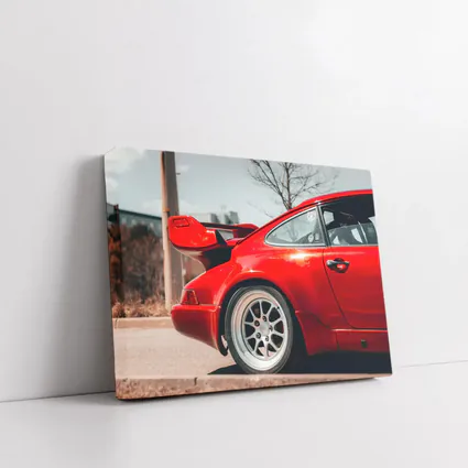 Red Porsche 911 Rear Wing Urban Street