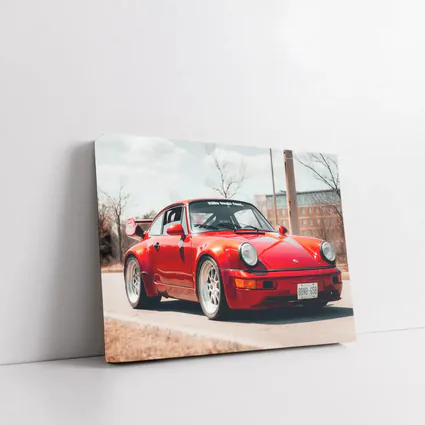 Red Porsche 911 Parked on Urban Street