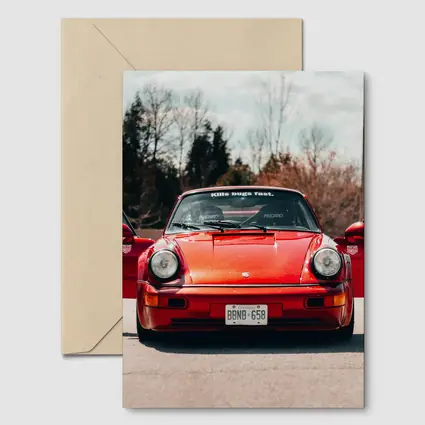 Red Porsche 911 Front View Doors Open
