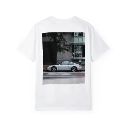 Silver Porsche 911 Parked City Street