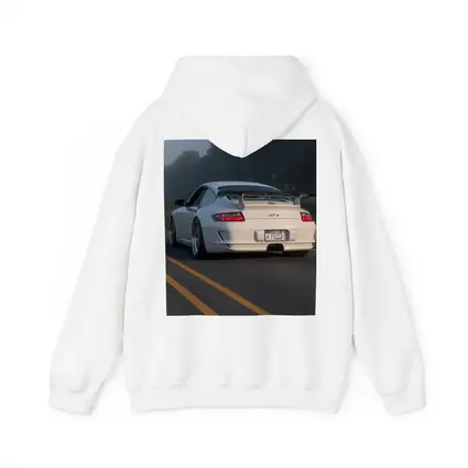 Porsche 911 GT3 White Rear Foggy Road