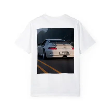 Porsche 911 GT3 White Rear Foggy Road
