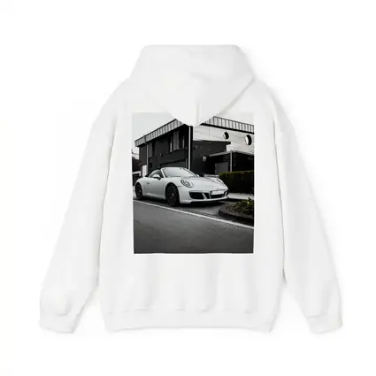 White Porsche 911 Parked Urban Street