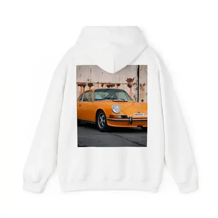 Porsche 911 Orange Classic Car Rusty Wall