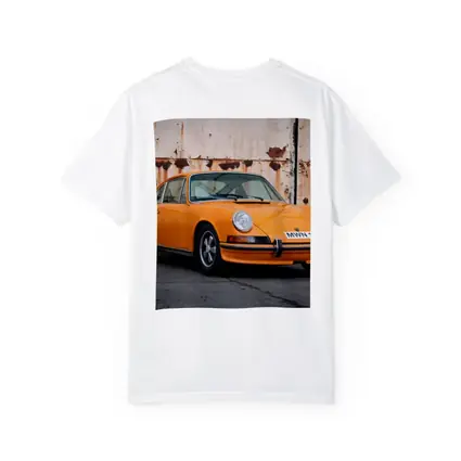 Porsche 911 Orange Classic Car Rusty Wall