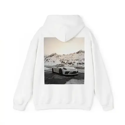 Porsche 911 GT3 White Snowy Mountain Setting