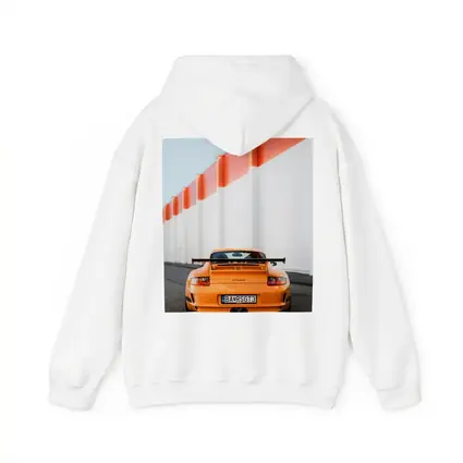 Porsche GT3 RS Orange Against Industrial Wall