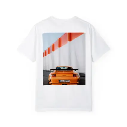 Porsche GT3 RS Orange Against Industrial Wall