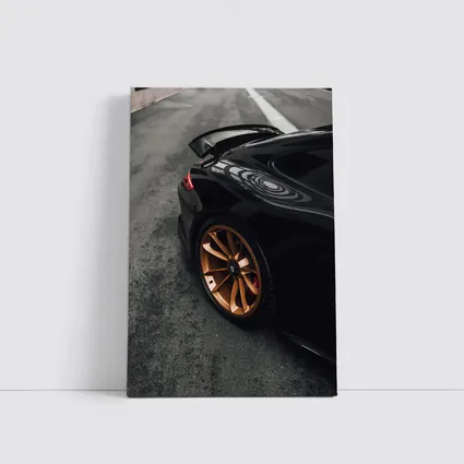Black Porsche GT Bronze Wheels Garage