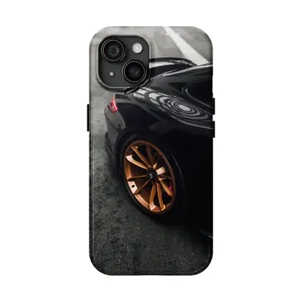 Black Porsche GT Bronze Wheels Garage