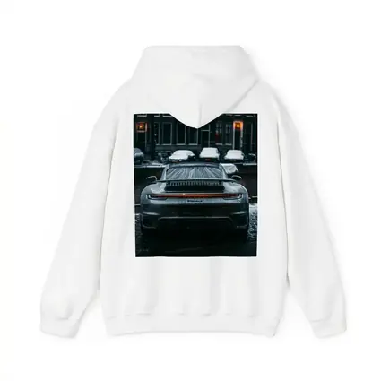 Porsche 911 Rear View Rainy City Street
