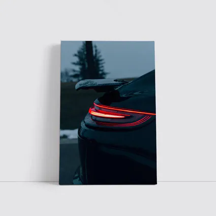 Porsche GT Black Rear Light Winter Dusk