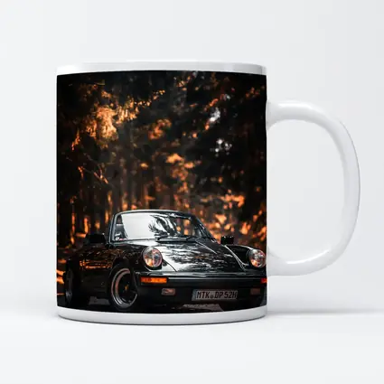 Black Porsche 911 Dark Forest Road