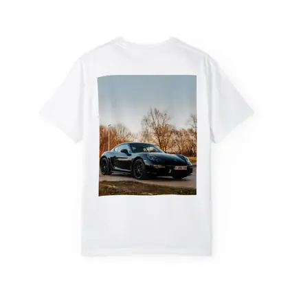 Black Porsche Cayman Parked Outdoors Autumn Trees