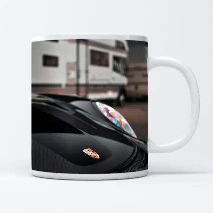 Porsche Black Hood Crest Close Up