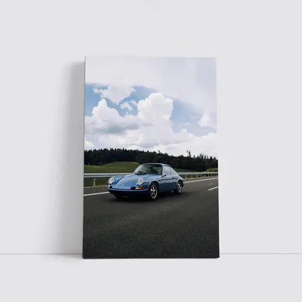 Porsche 911 Classic Blue Highway Drive