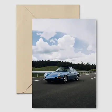 Porsche 911 Classic Blue Highway Drive