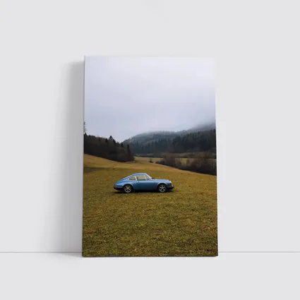 Porsche 911 Blue Classic Misty Countryside