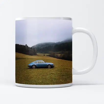 Porsche 911 Blue Classic Misty Countryside