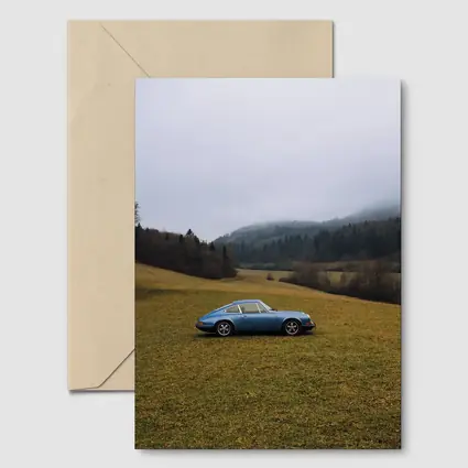 Porsche 911 Blue Classic Misty Countryside