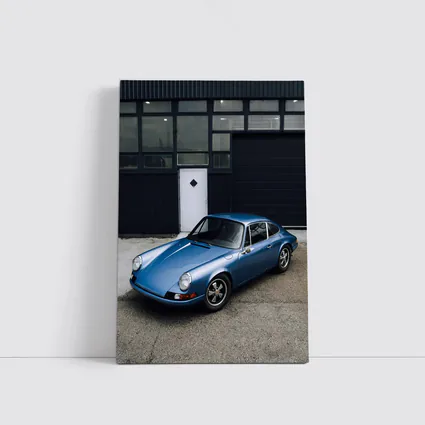 Classic Porsche 911 Blue Industrial Garage