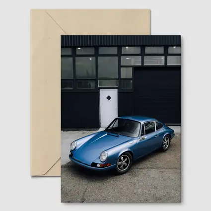 Classic Porsche 911 Blue Industrial Garage