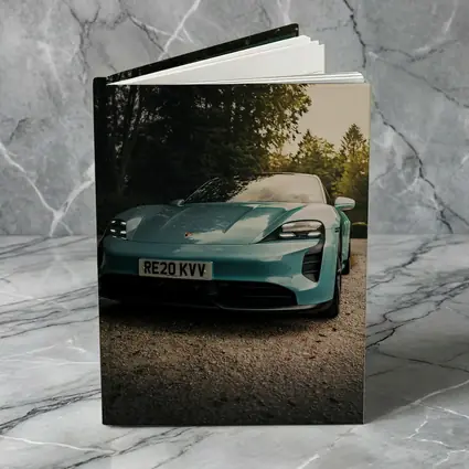 Porsche Taycan Teal Green Gravel Driveway