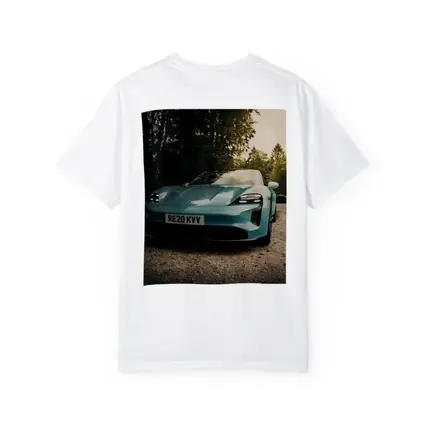 Porsche Taycan Teal Green Gravel Driveway