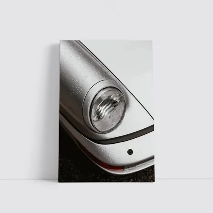 Porsche 911 Headlight Close Up Rainy Day