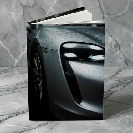 Porsche Taycan Front Close Up Rain Drops