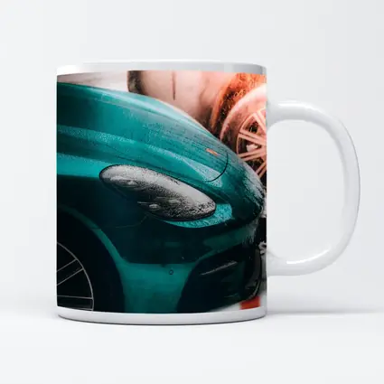 Teal Porsche Cayman At Snowy Car Wash