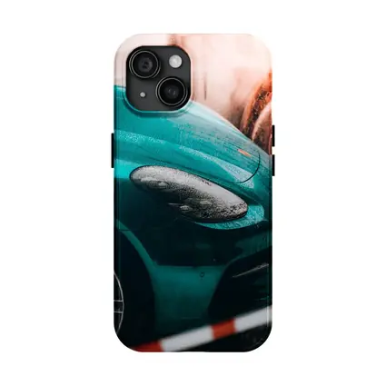Teal Porsche Cayman At Snowy Car Wash