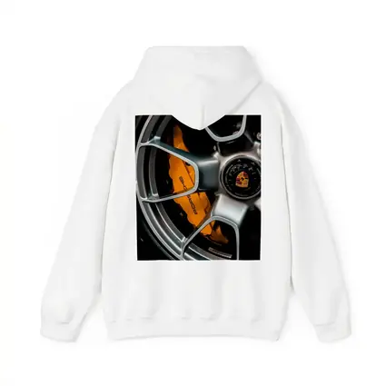 Porsche Orange Brake Caliper Silver Wheel