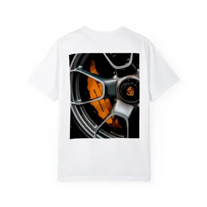 Porsche Orange Brake Caliper Silver Wheel