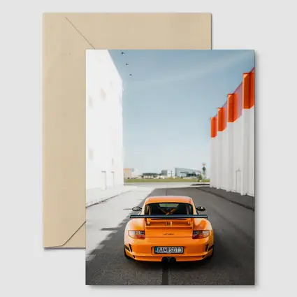 Porsche GT3 RS Orange Rear Street View