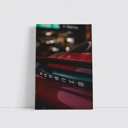 Red Porsche 911 Rear Badge Night City