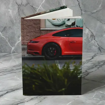 Red Porsche 911 Parked Urban Street Scene