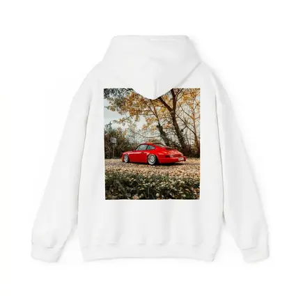 Red Porsche 911 Parked Among Autumn Leaves